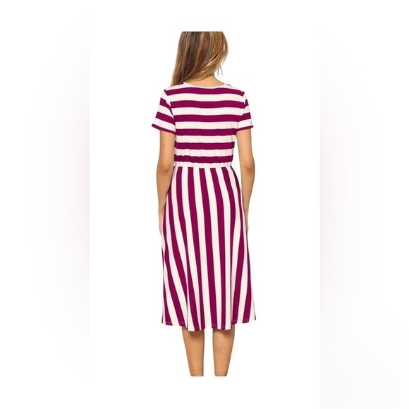 Nordstrom Red and White Striped Swing Dress Size Small - Picture 3 of 11